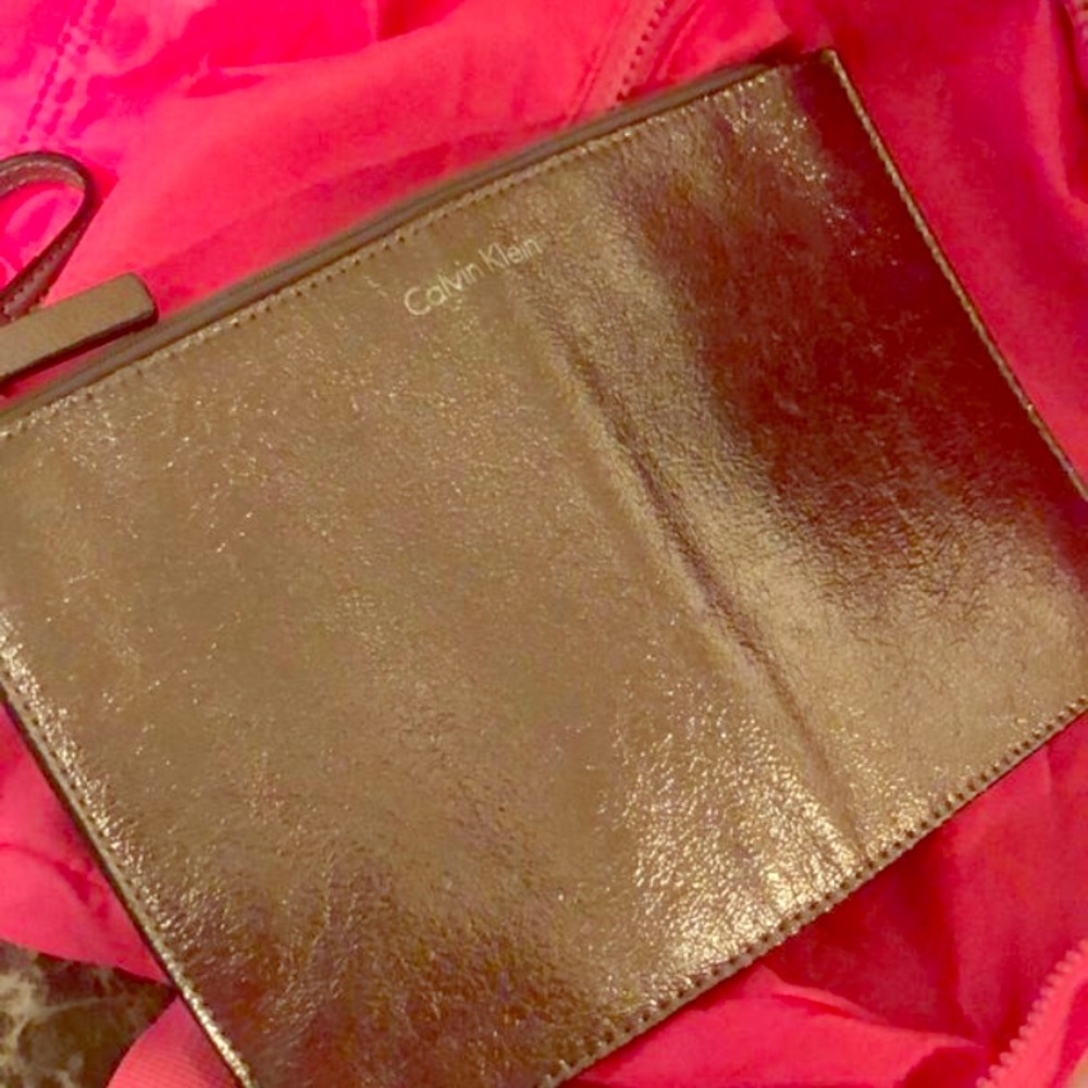 Calvin Klein silver wristlet